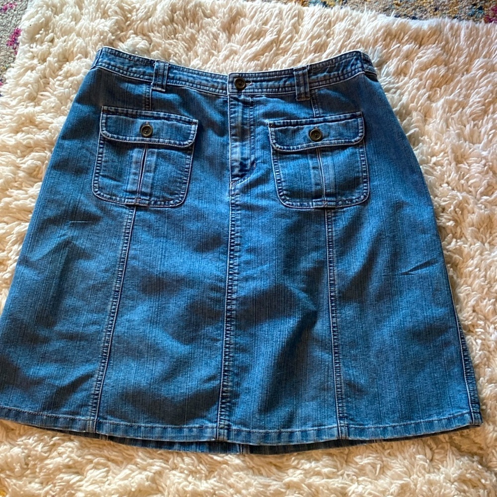 CHEROKEE DENIM WOMEN’S BLUE COTTON MINI SKIRT VINTAGE Size 12 EUC